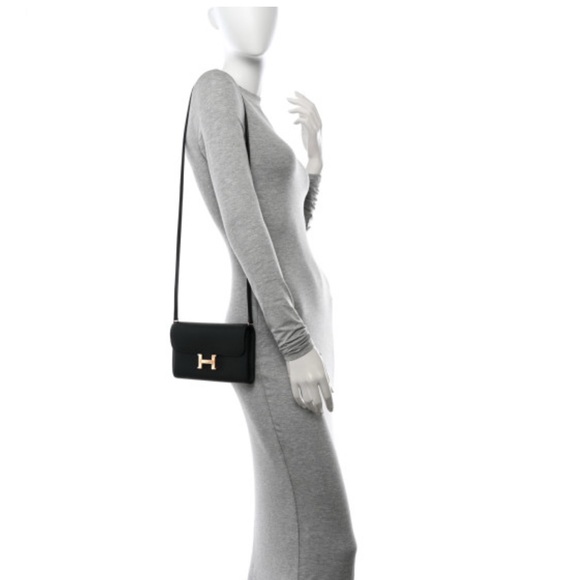 HERMES CONSTANCE TO GO BLACK CROSSBODY CLUTCH HANDBAG NEW - Picture 12 of 12